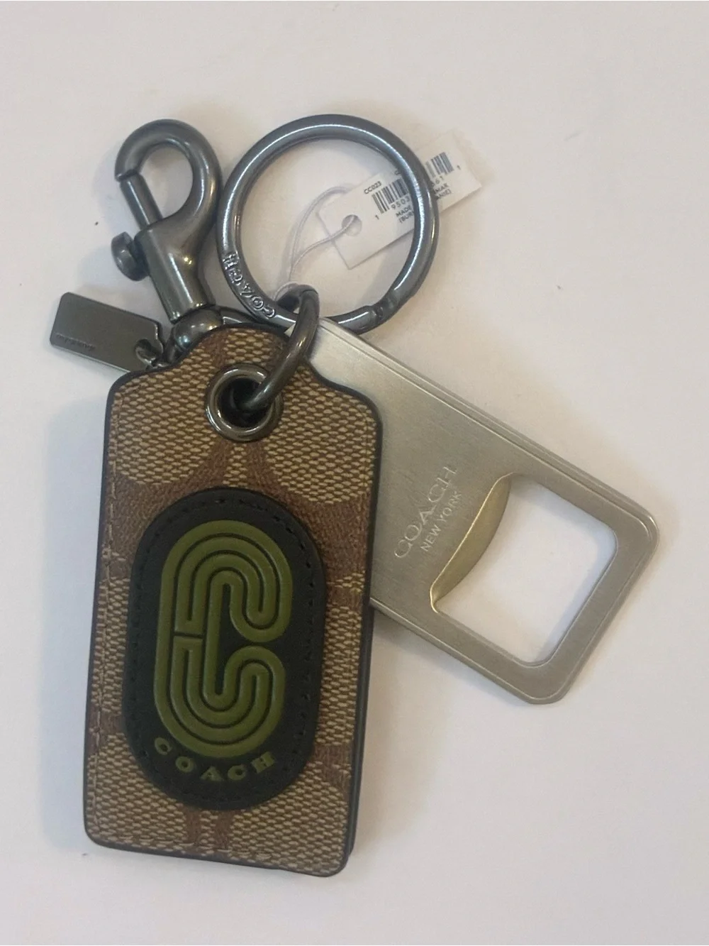 Coach signature Bottle Opener Keychain CC023 Unisex NWT